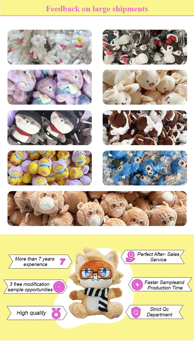 High Quality Custom Plush Manufacturers Plush Toy Custom Design  Plushie Keychain Custom