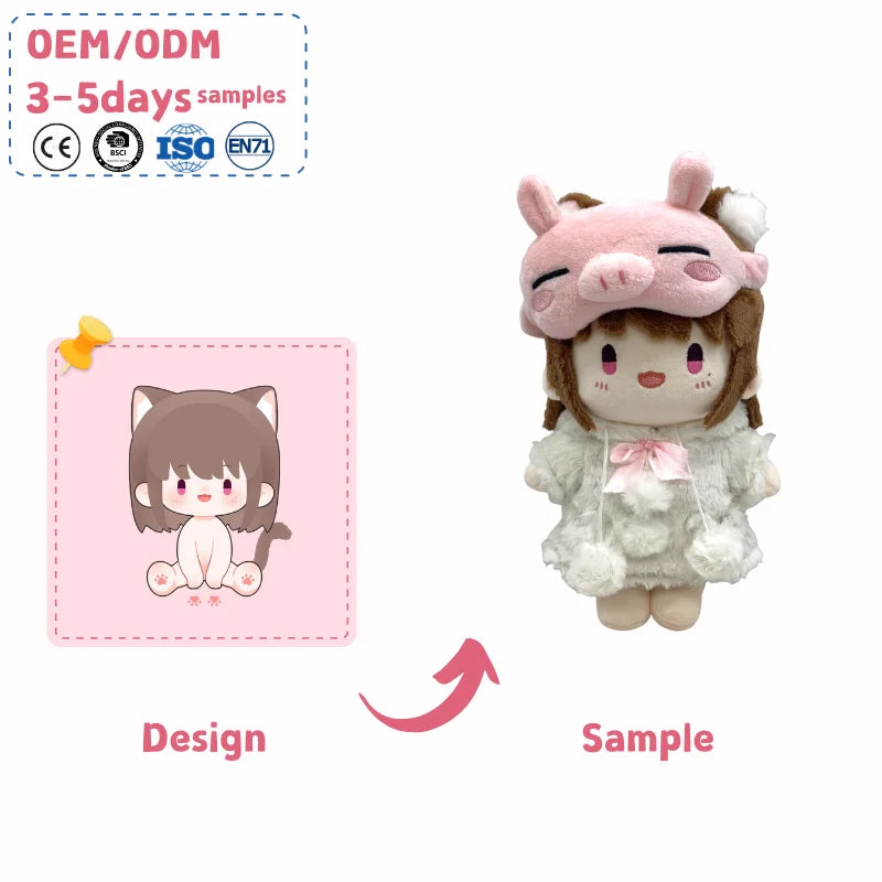 20cm Plush Doll Custom Clothes Kawaii Plush Custom Plushie Manufacturer Custom Plush Doll