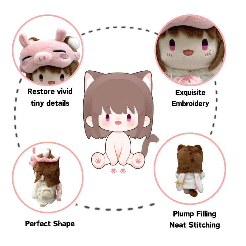 20cm Plush Doll Custom Clothes Kawaii Plush Custom Plushie Manufacturer Custom Plush Doll