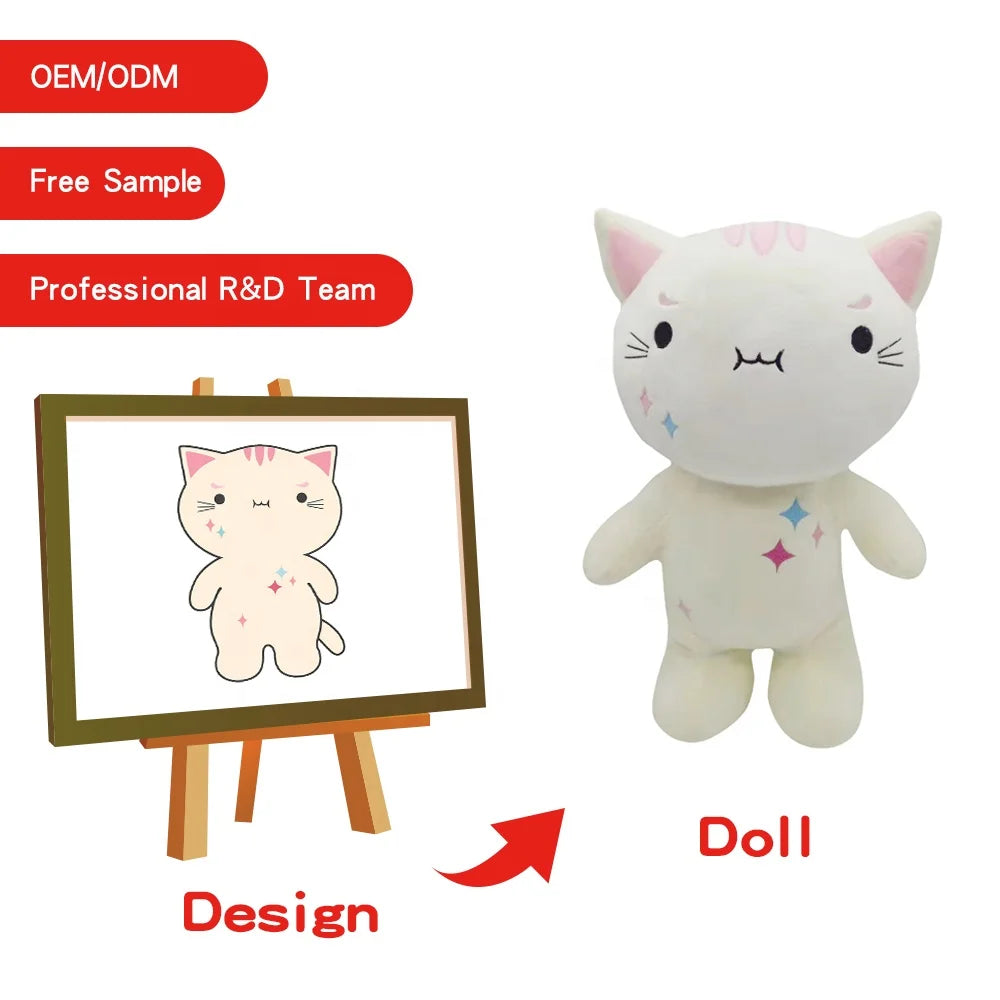 Hot Selling Custom Logo Stuffed Long Hair Plush Animal Toy With Quality PP Cotton