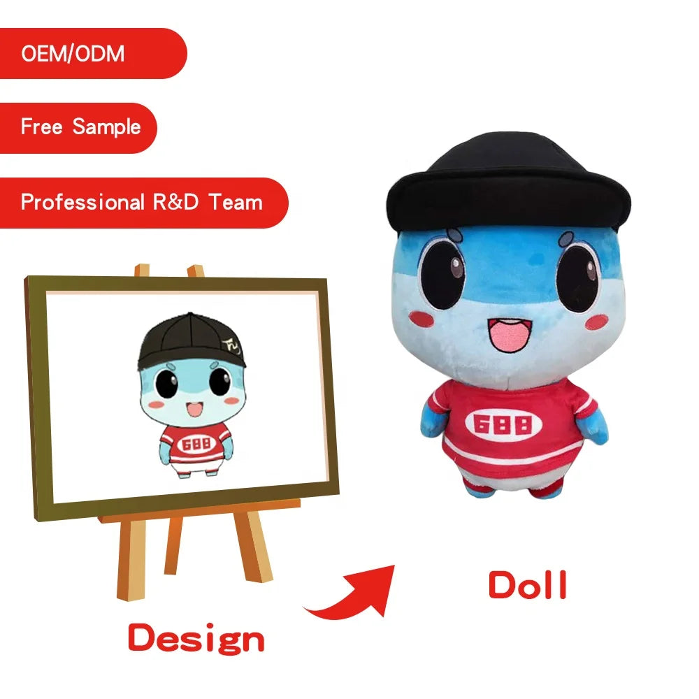 Wholesale Custom Stuffed Logo Doll Small Manufactures Soft Stuffed Animal Toys Plush Baby Doll